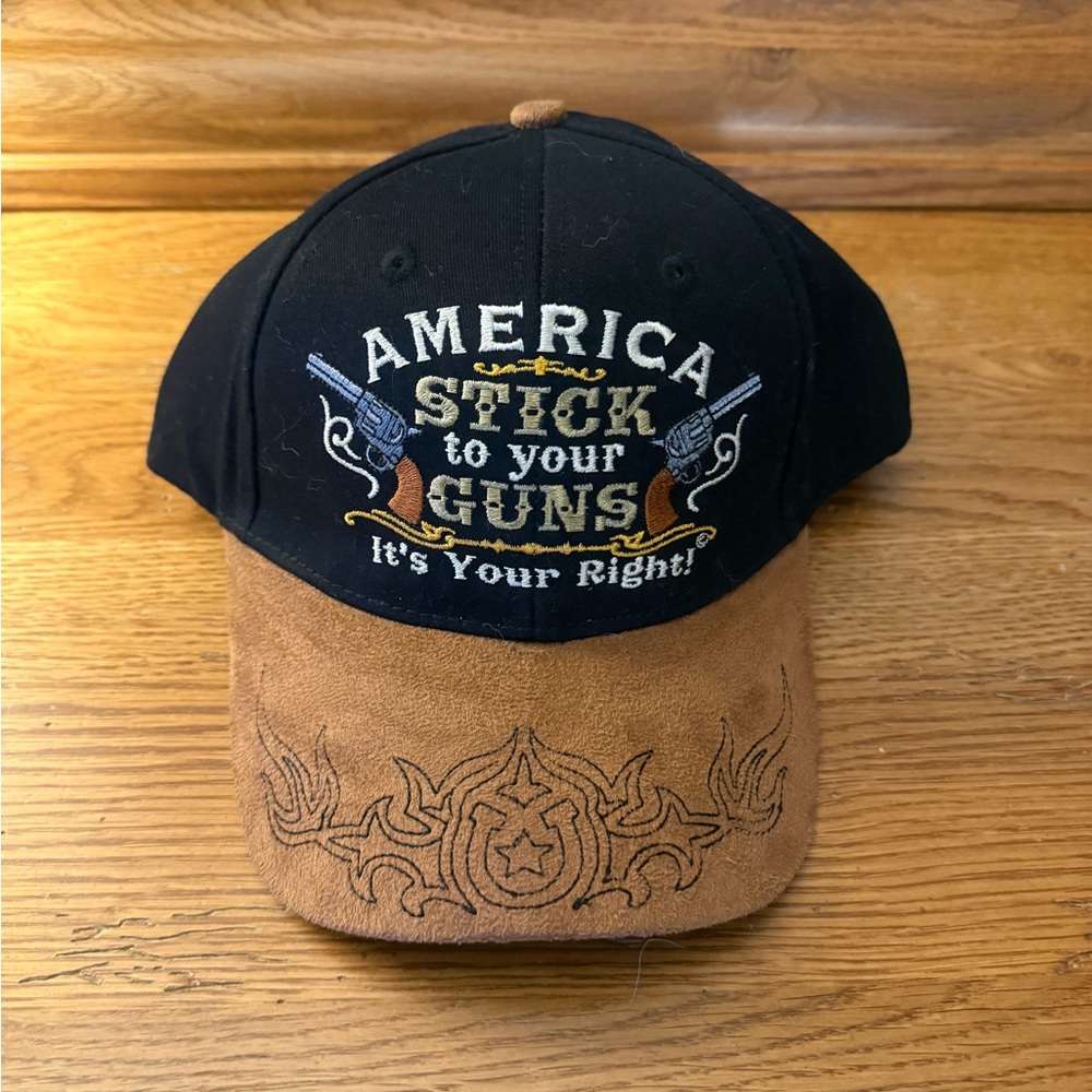 America Black and Tan Embroidered Cap